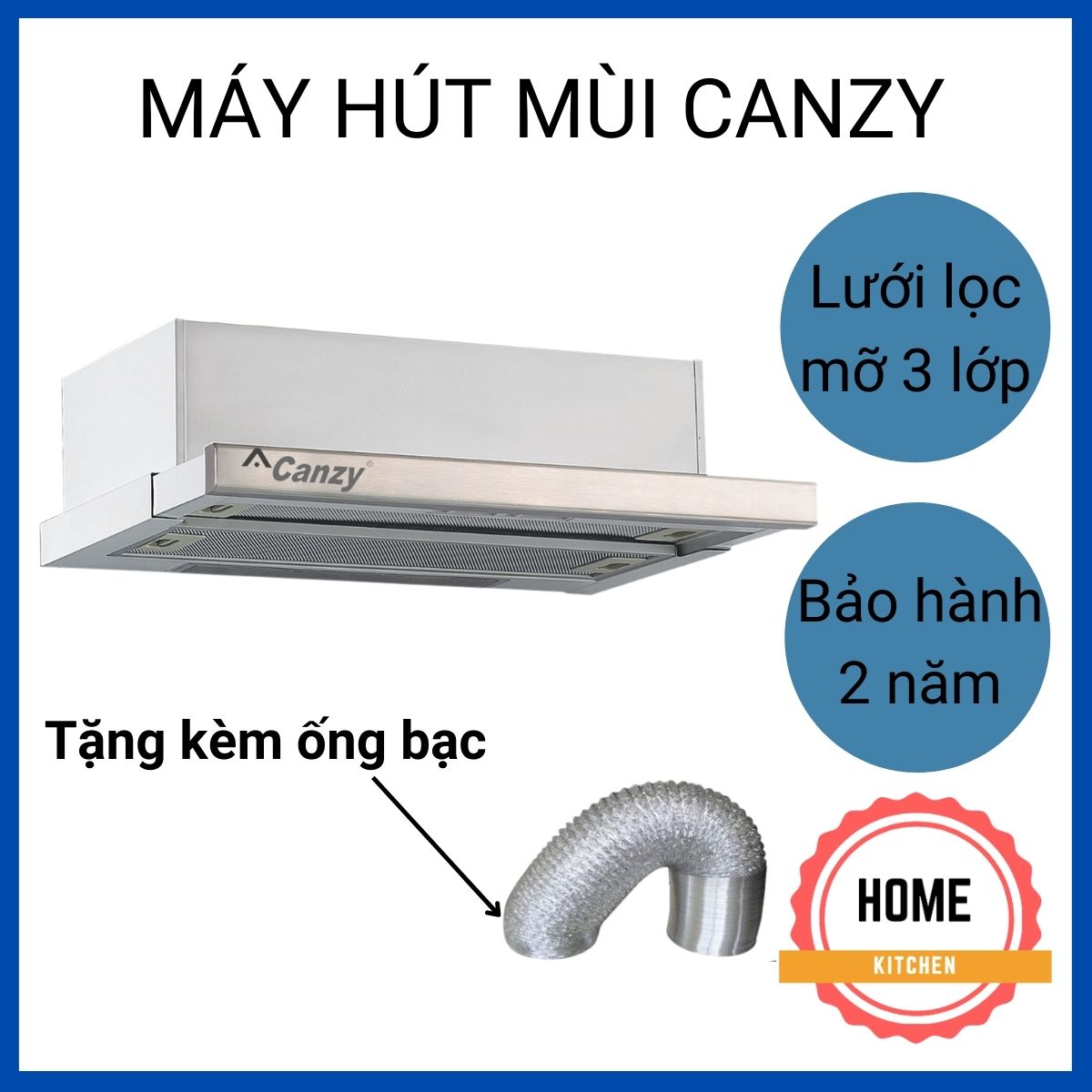 Máy hút mùi nhà bếp âm tủ Canzy cz 7002SYP nhỏ gọn, công suất hút 750m3/h, hút êm, khỏe. Đèn Halogen siêu sáng. Bảo hành chính hãng 2 năm. Tặng kèm ống bạc