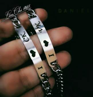 Lắc tay cặp,Vòng tay đôi 2 Chiếc nam nữ titan không sét không đen CAP03 /giá 2 chiếc