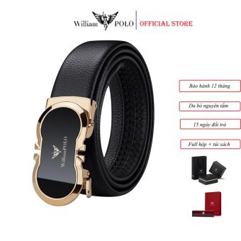Thắt lưng nam ,dây lưng nam , thắt lưng da , dây nịt nam da bò , dùng khóa tự động  WILLIAMPOLO - POLO20777P