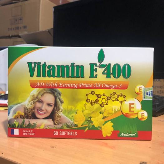 Vitamin E 400 của Pháp Sino France giúp bổ sung collagen chống lão hóa da hộp 60 viên
