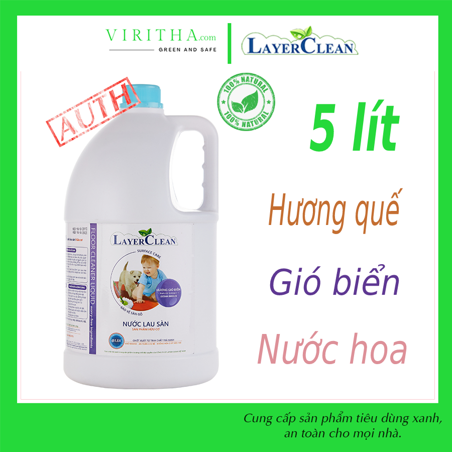 Nước lau sàn hữu cơ Layer Clean chai 5L