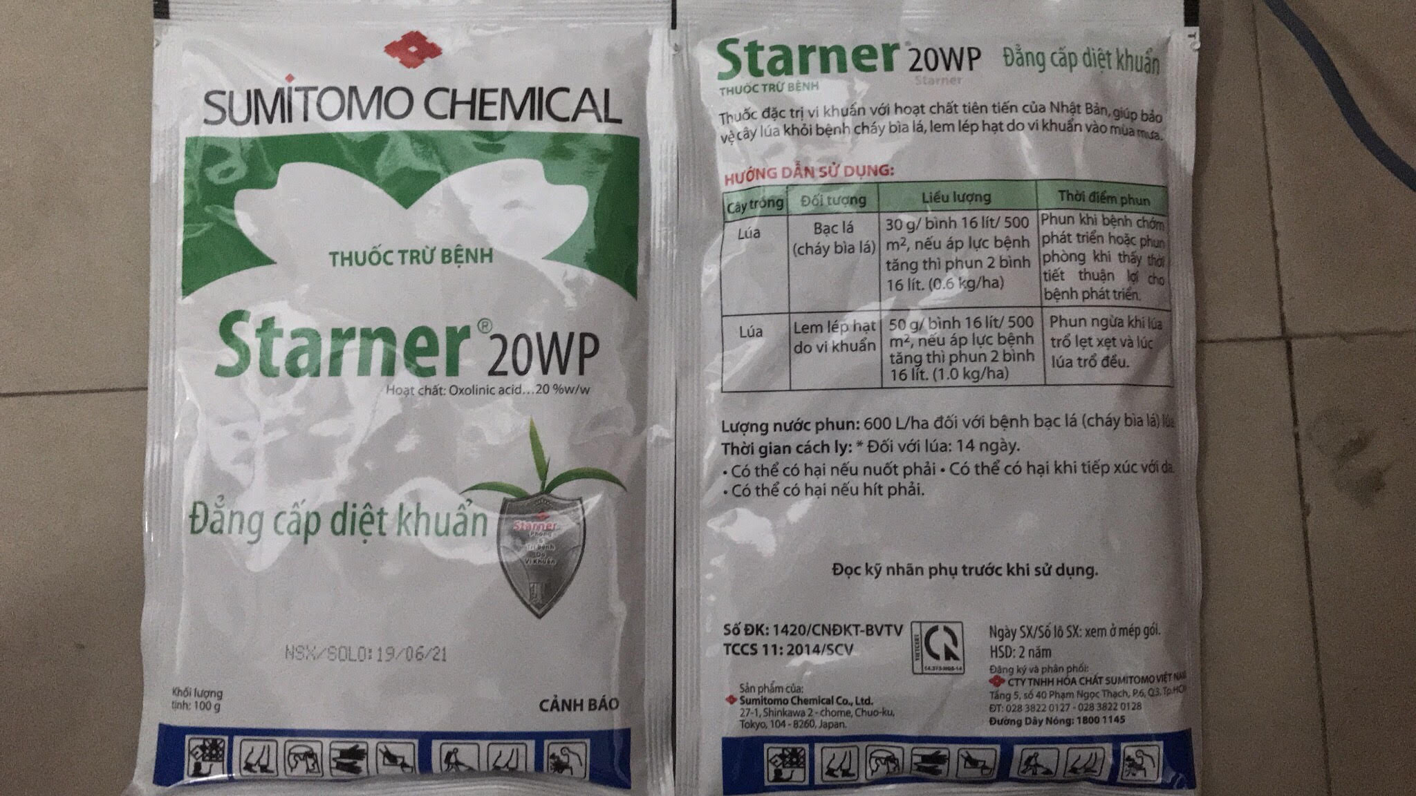 Thuốc trừ vi khuẩn số 1 nhật bản, starner 20wp