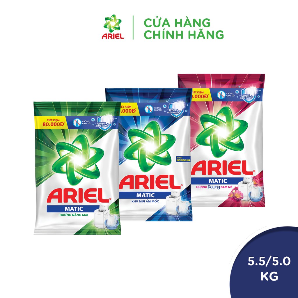 Bột giặt Ariel Hương Downy 5kg/ Nắng mai 5.2kg