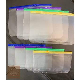 Túi zip 6 lỗ màu gắn sổ còng A5/A6