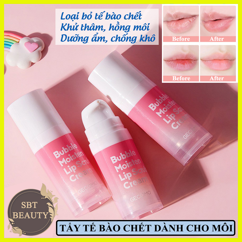 Kem tẩy tế bào chết môi dạng sủi bọt gecomo bubble moisten lip scrub cream 12g – sạch tế bào chết vùng môi, làm hồng môi, dưỡng ẩm hiệu quả