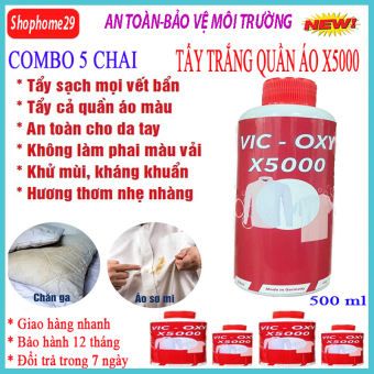 💥COMBO 2 SẢN PHẨM X5000 & X5000 PLUS 💥 Nước tẩy trắng - Tẩy mốc quần áo 100% Chính Hãng – Nước Javen tẩy trắng, tẩy mốc, vết ố quần áo đa năng X5000, X5000 Plus Không làm mỏng vải quần áo, giá rẻ