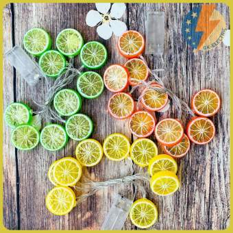 Dây đèn led trang trí hình lát chanh - dùng pin AA  (Không Kèm Pin)