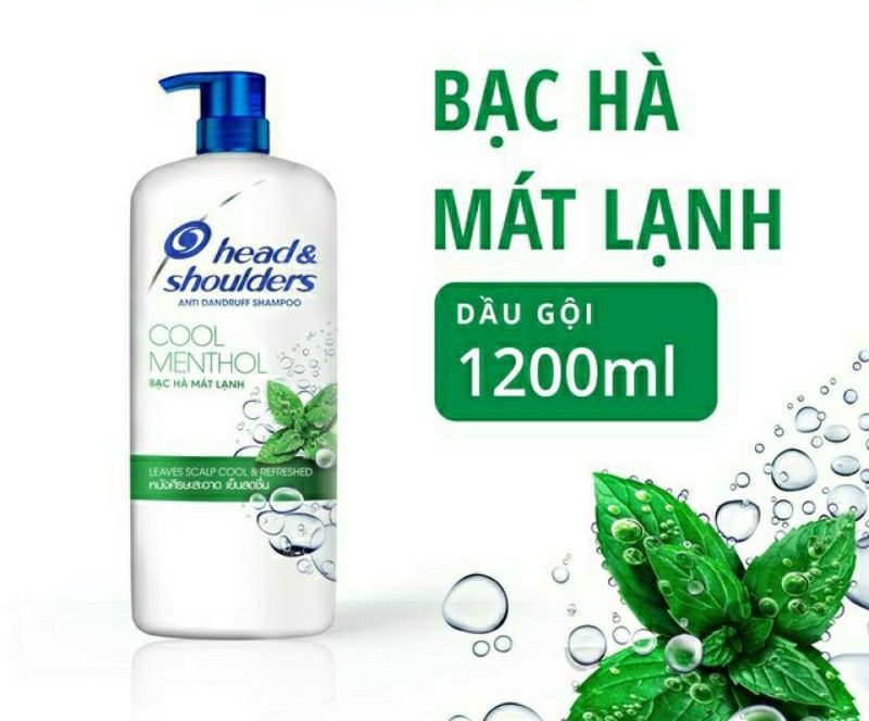 Dầu gội Head & Shoulders bạc hà mát lạnh và hương chanh tươi mát 1,2L