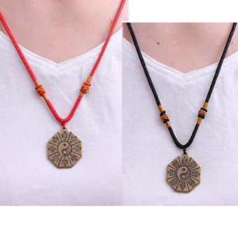 Vòng Cổ, Dây Chuyền Mặt Đồng Xu Bát Quái Bằng Đồng May Mắn Bình An