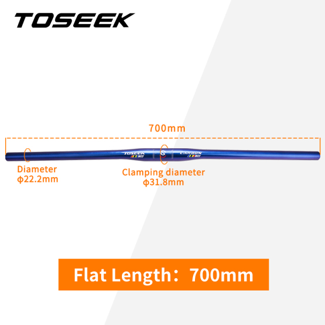 TOSEEK Ghi Đông Carbon WCS Mtb Ghi Đông Xe Đạp Ghi Đông Xe Đạp 31.8Mm X 580Mm-760Mm Tay Lái Màu Xanh