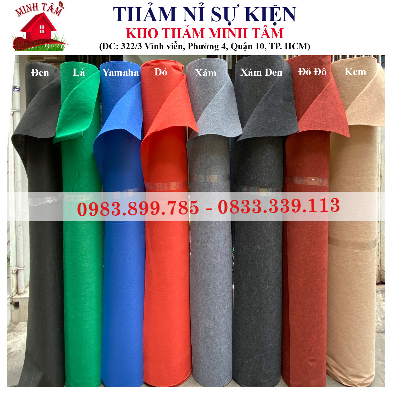Thảm nỉ trải sàn sự kiên shop thời trang dày 3mm