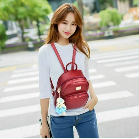 MẪU HÓT - GIÁ SỈ Balo da nữ thời trang kiểu dáng hàn quốc mới - Tặng móc gấu LOẠI LỚN