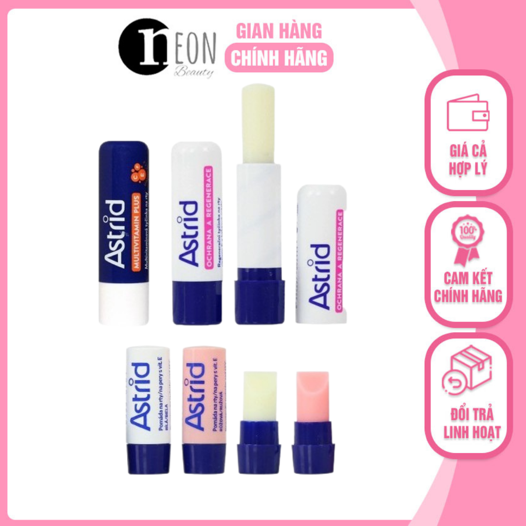 [FREESHIP] Son dưỡng Astrid tái tạo môi từ mỡ hươu tẩy da chết T117 nuôi dưỡng môi ẩm mịn màng căng mọng - NEON BEAUTY