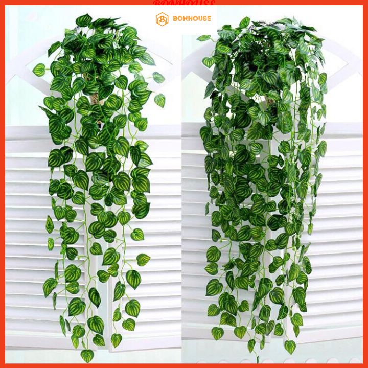 Cây giả, chùm lá trầu bà rủ nhân tạo trang trí tường nhà, ban công, lan can, tiểu cảnh, nhà hàng xanh mát tự nhiên Bonhouse1 CL-01