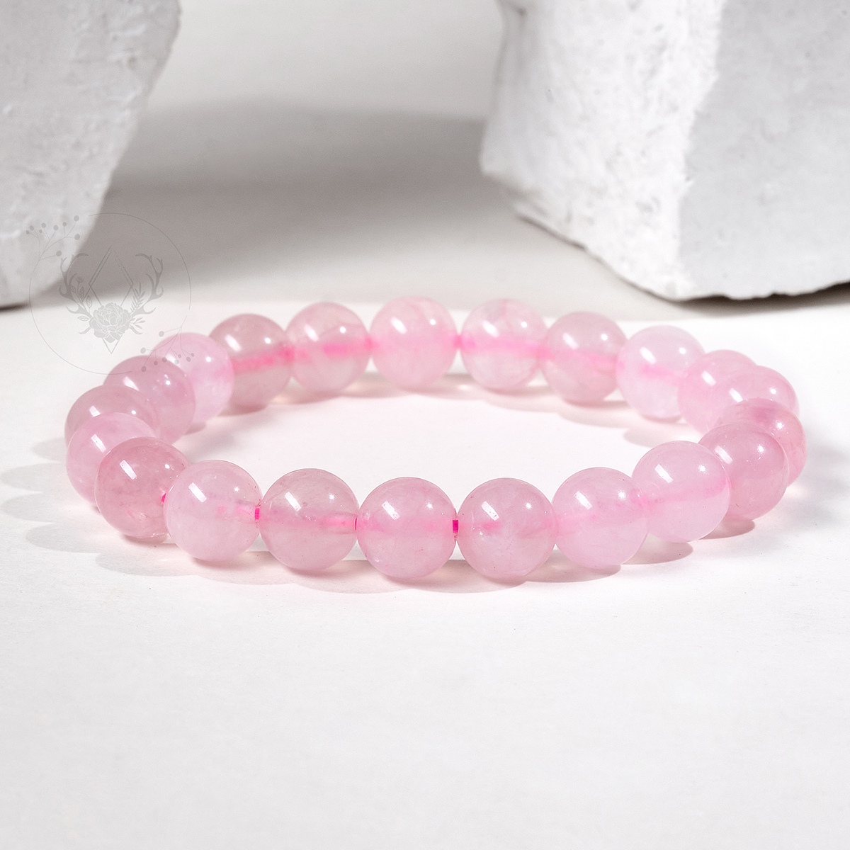 Vòng Tay Đá Thạch Anh Hồng Năng Lượng Tự Nhiên Đánh Bóng Tối Giản Trang Sức Vòng Tay Dây Đàn Hồi Tập Yoga Cho Nữ Phụ Kiện Thủ Công Quà Tặng