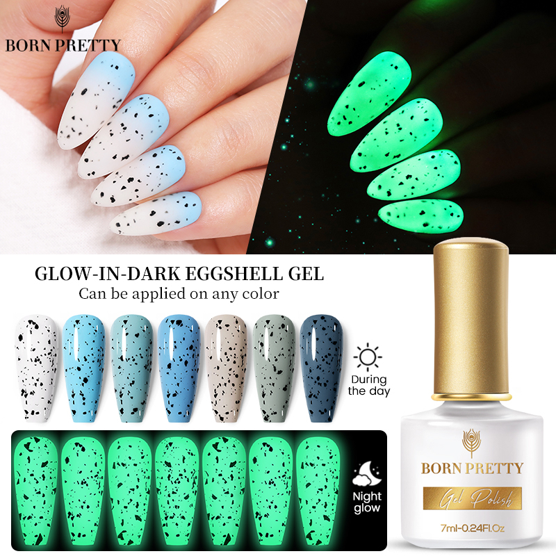 Born pretty gel vỏ trứng phát sáng trong bóng tối gel sơn móng tay nghệ thuật gel sơn móng tay uv gel sơn móng tay nghệ thuật