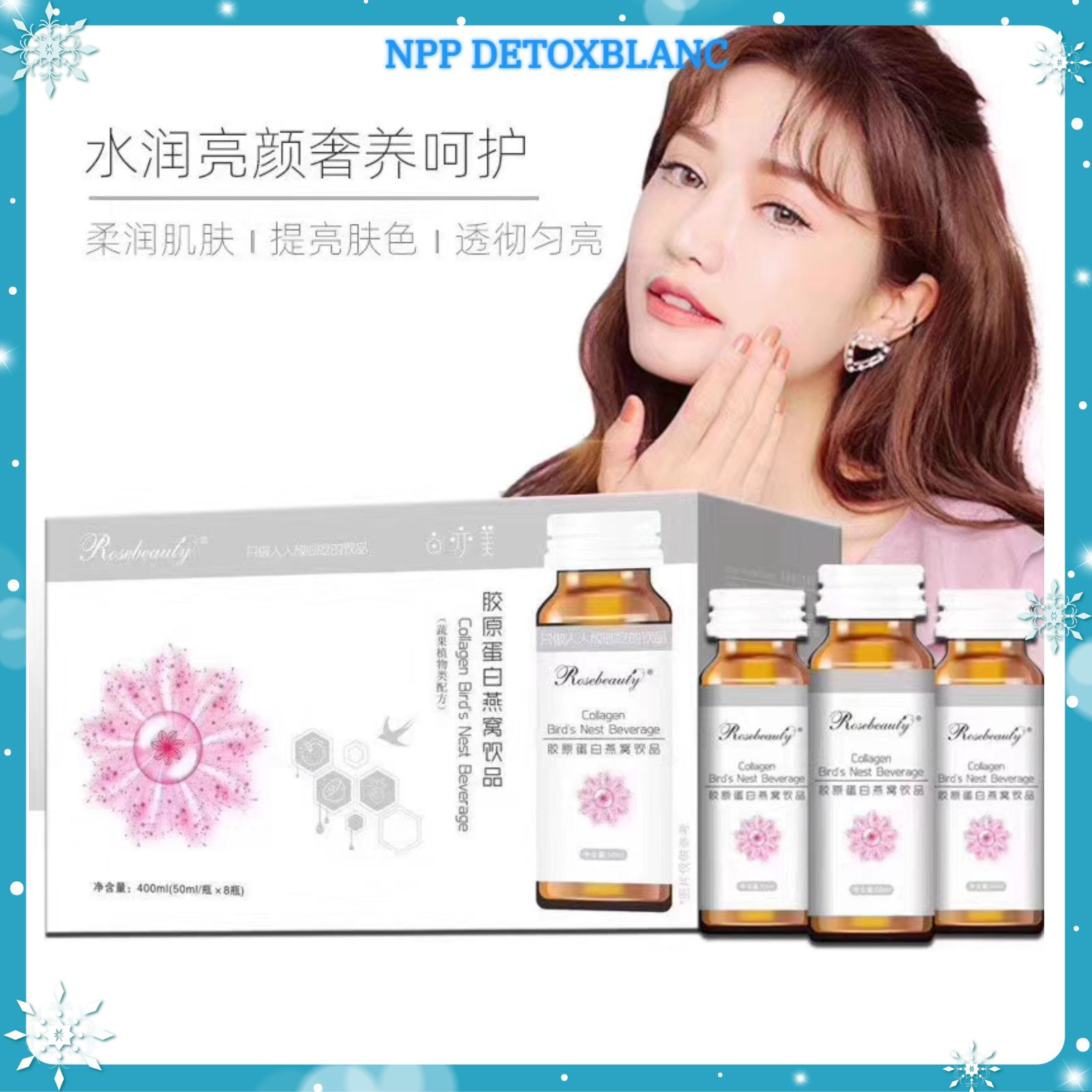Collagen yến trắng da rose beauty
