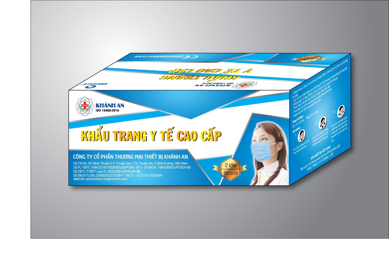 Hộp 50 cái khẩu trang khánh an CAO CẤP chống thấm nước loại chuyên dùng đi mưa