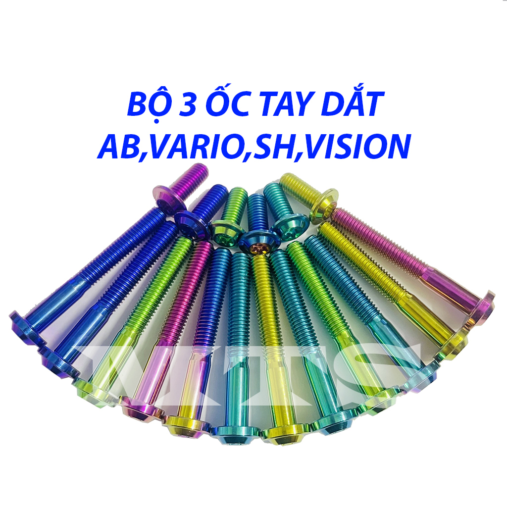 Bộ 3 ốc bắt cảng, tay dắt ab,sh,vario,vision titan gr5-mts