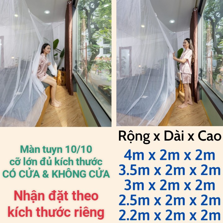 Mùng Tuyn, Màn Tuyn Cỡ Lớn Hà Nội 10/10 Kích Thước 4mx2m, 3.5mx2m, 3mx2m, 2.5mx2m, 2.2mx2m, Màn Ngủ Mùng Ngủ Size Đại May 10