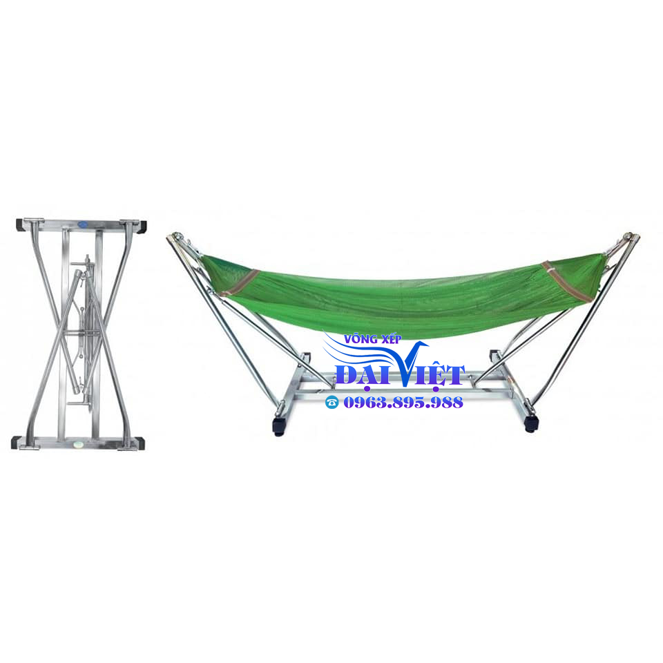 [ HÀNG  LOẠI 1] Võng Xếp thang vuông inox cao cấp Tiến Đạt +  kèm lưới cỡ đại