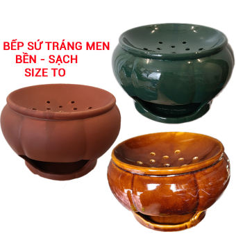 Bếp xông đốt bồ kết thảo mộc tráng men bát tràng nhiều size