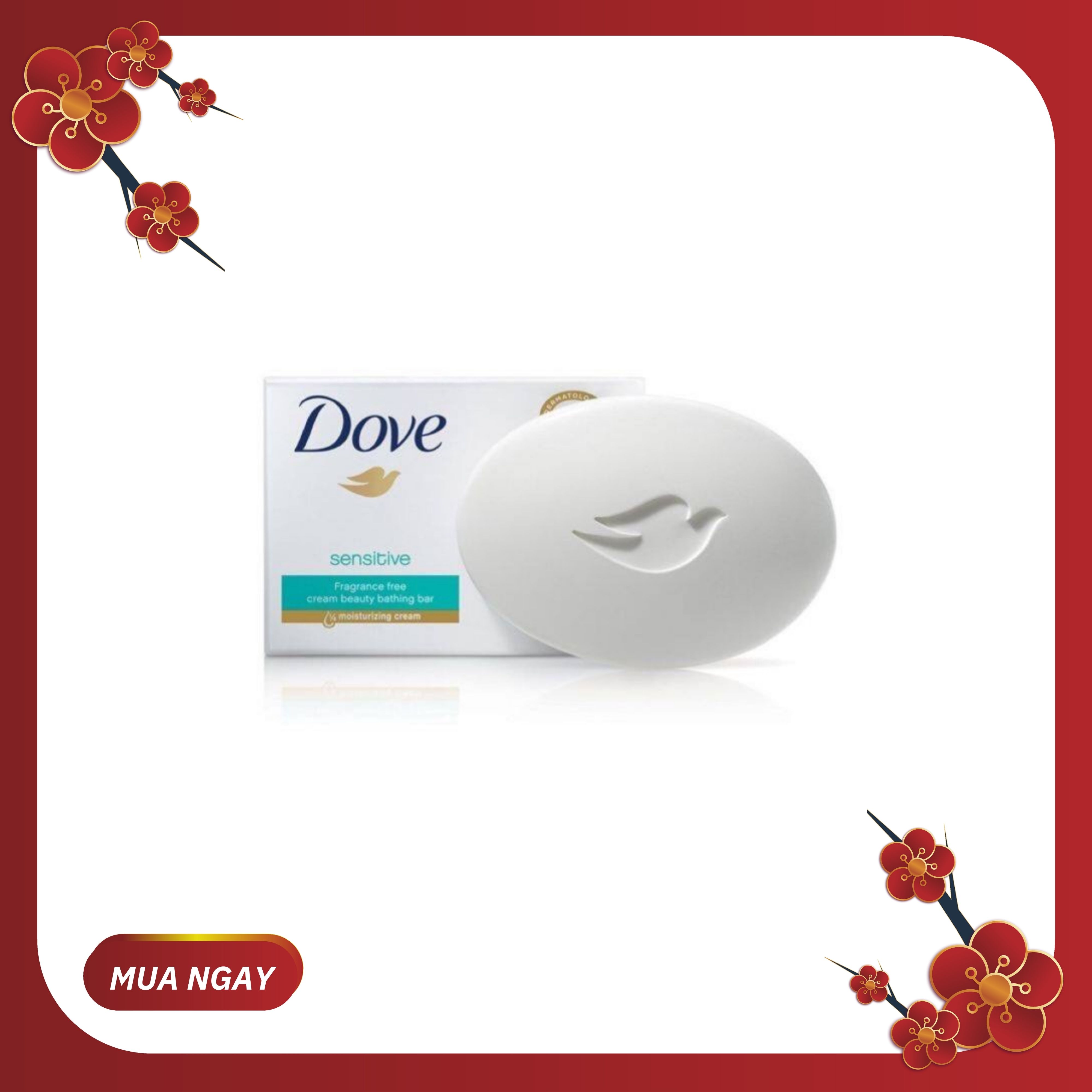 Xà bông cục dove 106g trắng da, dưỡng mịn ẩm cho da nhạy cảm