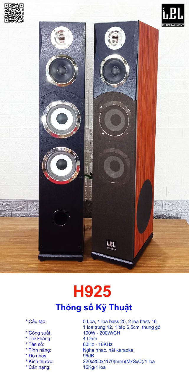 Loa cây IPL H925, bass 25 chuyên Karaoke và nghe nhac, chất lượng cao, hàng chính hãng, có bảo hành