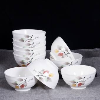 Bộ 10 chén sứ opal cao cấp - bộ 10 chén sứ hoa văn - CHÉN ĂN CƠM