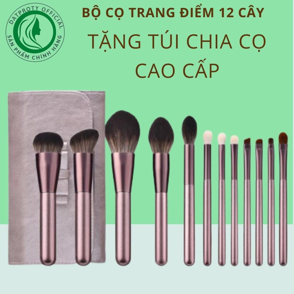 Bộ cọ trang điểm cao cấp - 12 cọ makeup đủ chức năng makeup chuyên nghiệp, lông siêu mềm, hộp đựng chuyên nghiệp- dat proty