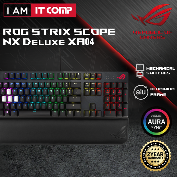 ASUS ROG Strix Scope NX Deluxe Gaming Keyboard ROG NX Switches Red/Brown/Blue- XA04 (90MP0116-BOUA00