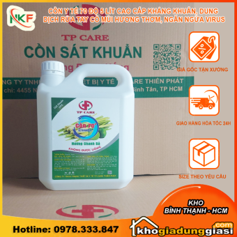 Cồn Y Tế Hương Chanh Sả 70 Độ  Và 90 Độ Can 5 Lít . Cồn Y Tế Kháng Khuẩn, Côn Rửa Tay, Vệ Sinh Nhà Cửa