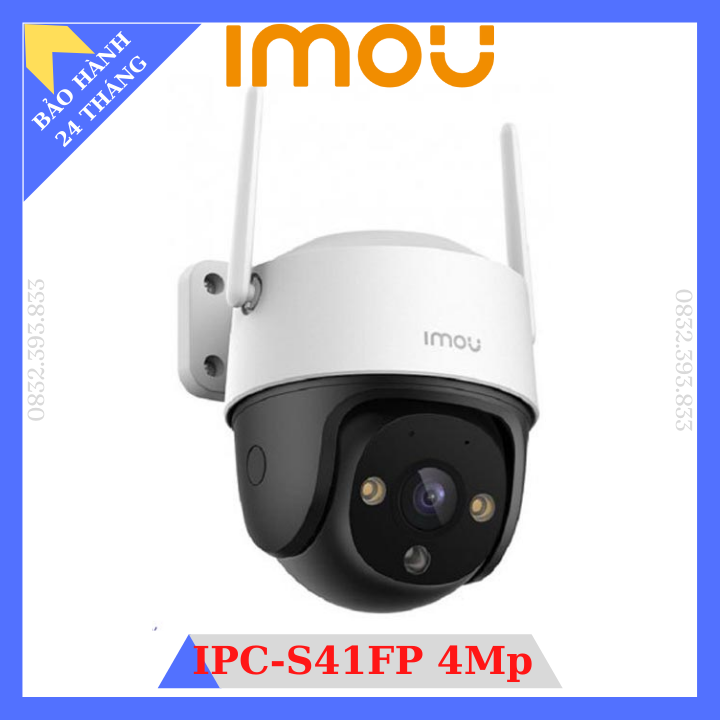 Camera ip wifi ptz ngoài trời imou ipc-s41fp đêm có màu, xoay 360, tích hợp mic thu âm