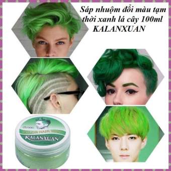 Sáp Nhuộm Đổi Màu Tóc Xanh Lá Cây Tạm Thời KALANXUAN 100ml/Hộp