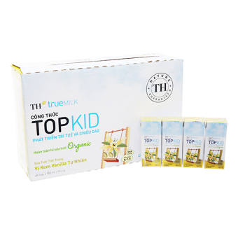 Thùng sữa topkid Organic Hương Vanilla 180 ml × 48 hộp