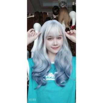 Tóc giả nữ nguyên đầu [CAO CẤP]sám trắng đui xanh mới