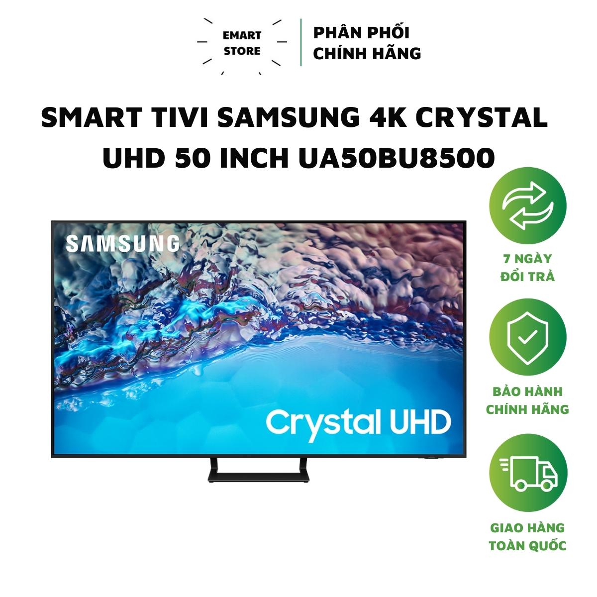 Smart Tivi Samsung 4K Crystal UHD 50 inch UA50BU8500 viền màn hình mỏng điều khiển giọng nói dễ dàng sử dụng