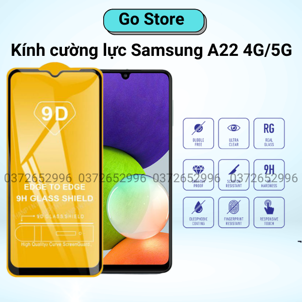 Kính cường lực samsung a22 4g/5g - full màn