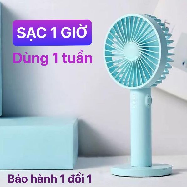 [LOẠI TỐT] QUẠT ĐIỆN SẠC PIN CẦM TAY MINI 3 CHẾ ĐỘ GIÓ SIÊU MÁT CÓ ĐẾ ĐẶT TRÊN BÀN CỰC TIỆN LỢI - QUẠT TÍCH ĐIỆN SẴN PIN DUNG LƯỢNG KHỦNG 5000MAH - SẠC 1 GIỜ DÙNG 1 TUẦN