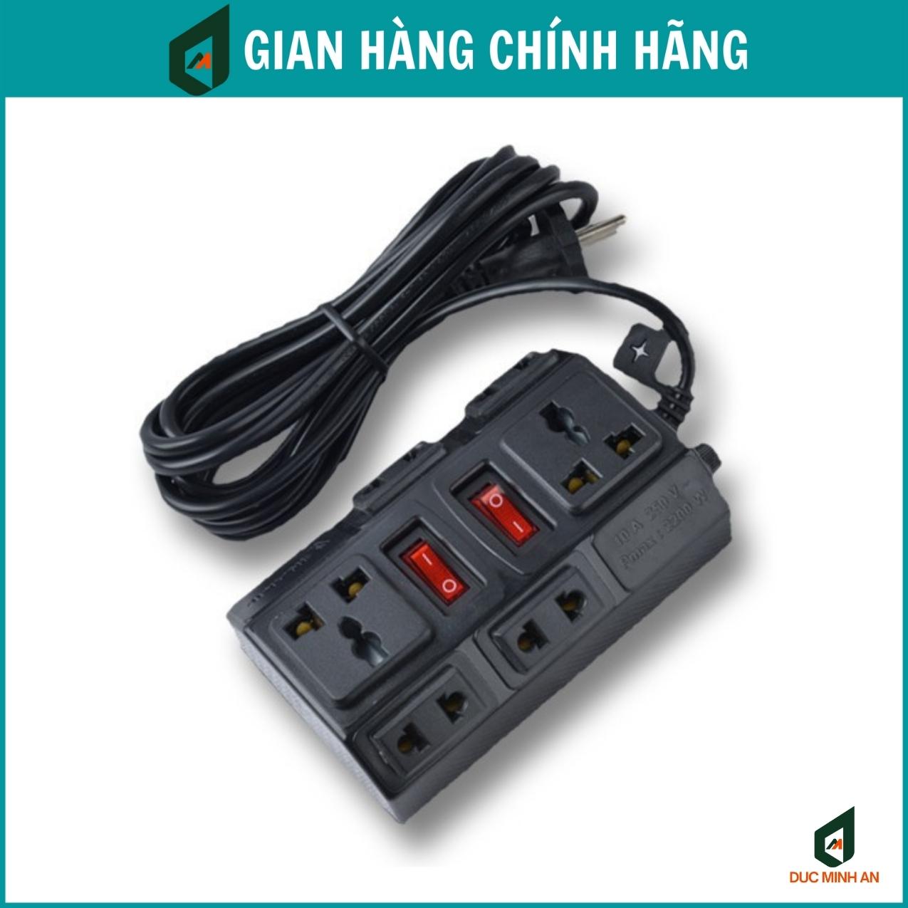 Ổ cắm điện Vinakip chính hãng, Ổ cắm điện 6 ổ đa năng có dây kéo dài 5m, 3m công suất lớn 2500W