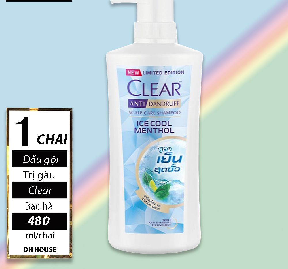 [HCM]Combo 2 Chai Dầu Gội Gàu Clear Bạc Hà ICE COOL MENTHOL Mẫu Mới Thái Lan Chai (480ml*2)