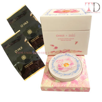 Set Phấn Nước Cushion Ohui vỏ hoa kèm 2 lõi Ohui Ultimate Cover Cushion Special Edition SPF50+/PA+++ New date 2027