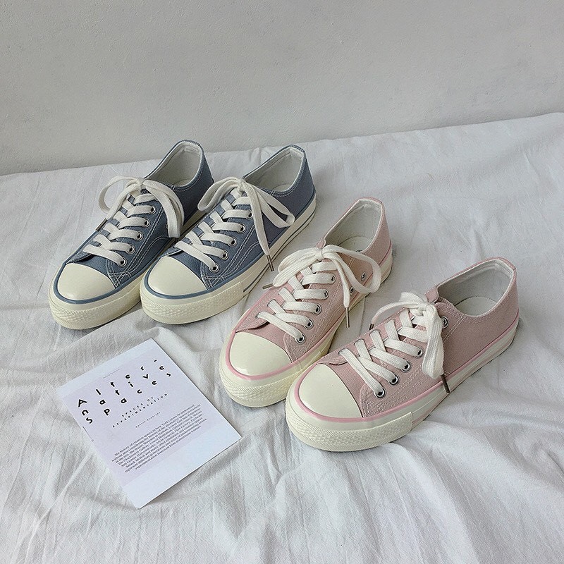 Giày cv ulzzang xanh+ hồng đế dày