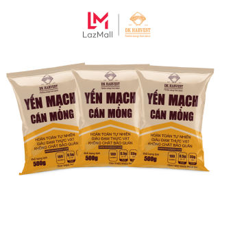 Combo 3 Túi Yến Mạch Nguyên Hạt Cán Dẹt (500g/1 túi) DK Harvest nhập khẩu Úc - yến mạch úc, yến mạch giảm cân, ngũ cốc giảm cân, yến mạch ăn liền, yến mạch cán dẹt