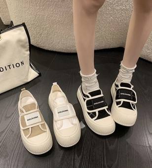 Giày Vải Quai Dán Đế Dày Thời Trang Thường Ngày Cho Nữ