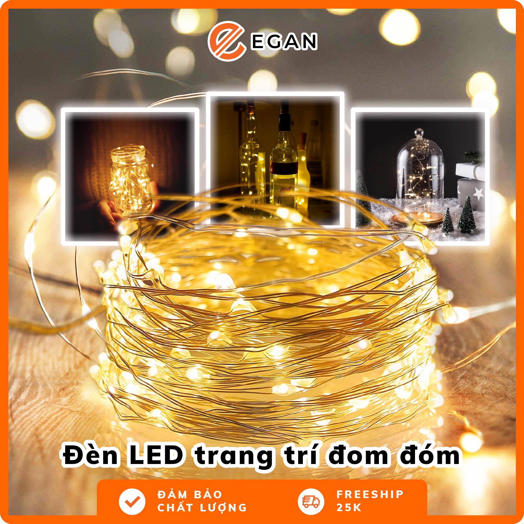 Đèn led decor phòng ngủ đèn đom đóm dùng pin usb, đèn ngủ, decor phòng ngủ trang trí phòng hoặc đèn trang trí noel, nhiều kiểu nháy đèn, dây dài 1M 2M 3M 5M 10M