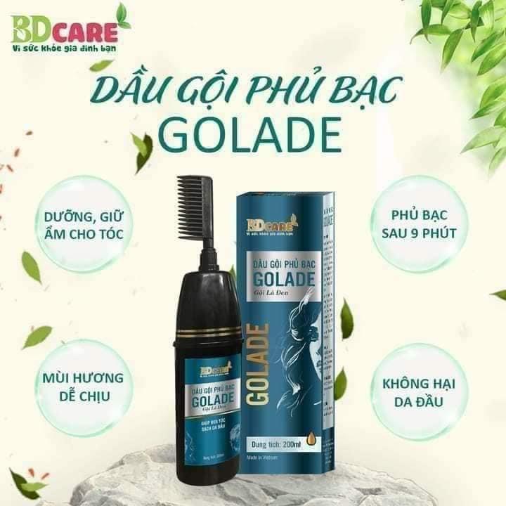 Dầu gội phủ bạc golade - dầu gội thảo dược đen tóc ,giúp tóc bóng mượt sạch gầu 200ml