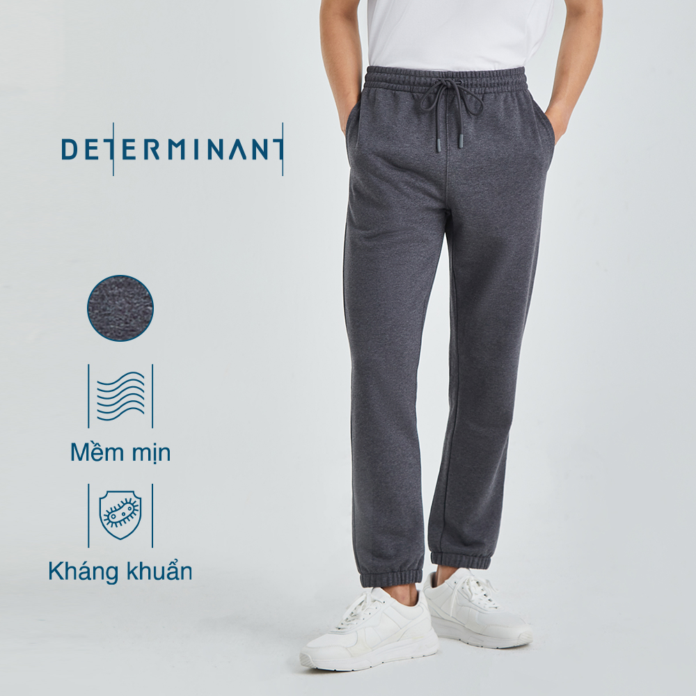 Quần Sweatpants nam đa năng DETERMINANT thể thao - ống dài- kháng khuẩn - ngăn mùi - vải da cá - form unisex - màu xám - B01