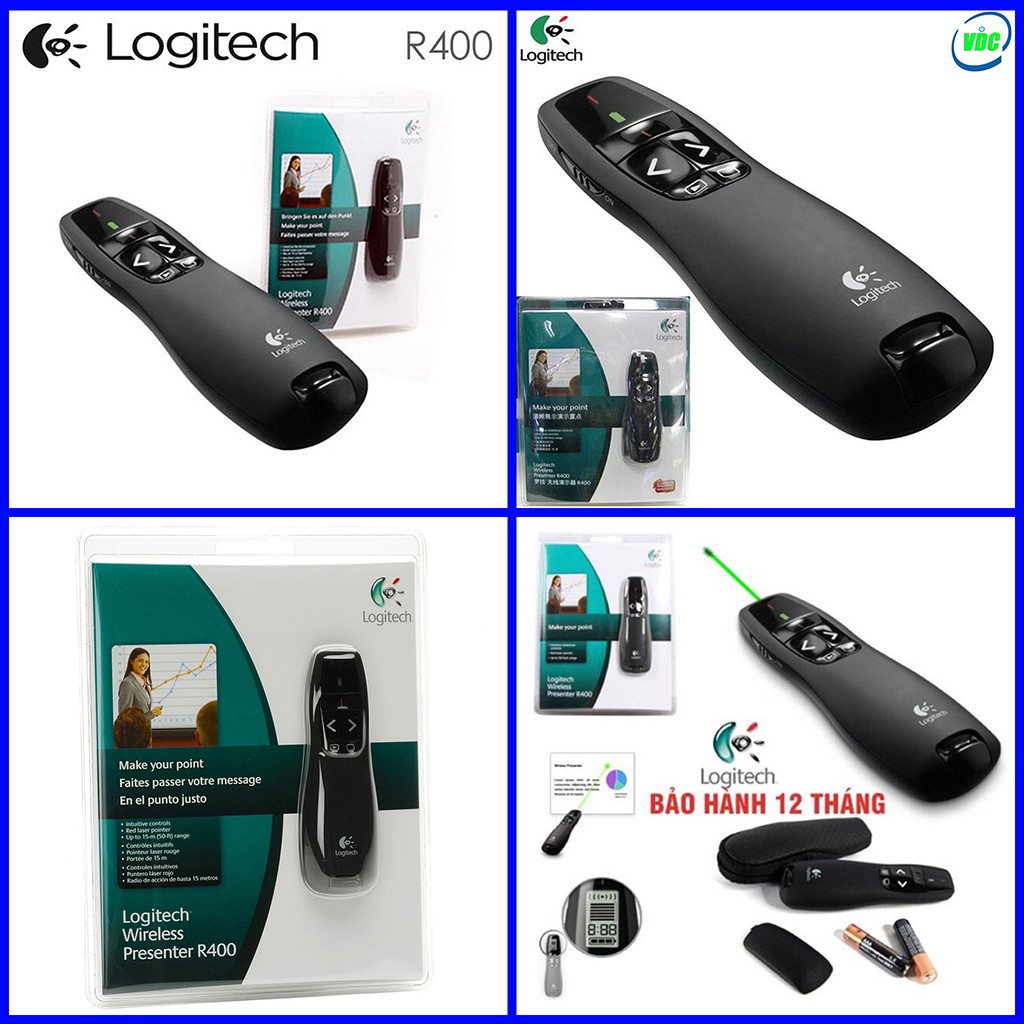 Bút Trình Chiếu Logitech R400 Điều khiển Trình chiếu Không dây từ xa R400 của Logitech Bút trình chiếu Logitech R400 Bút trình chiếu Logitech R400