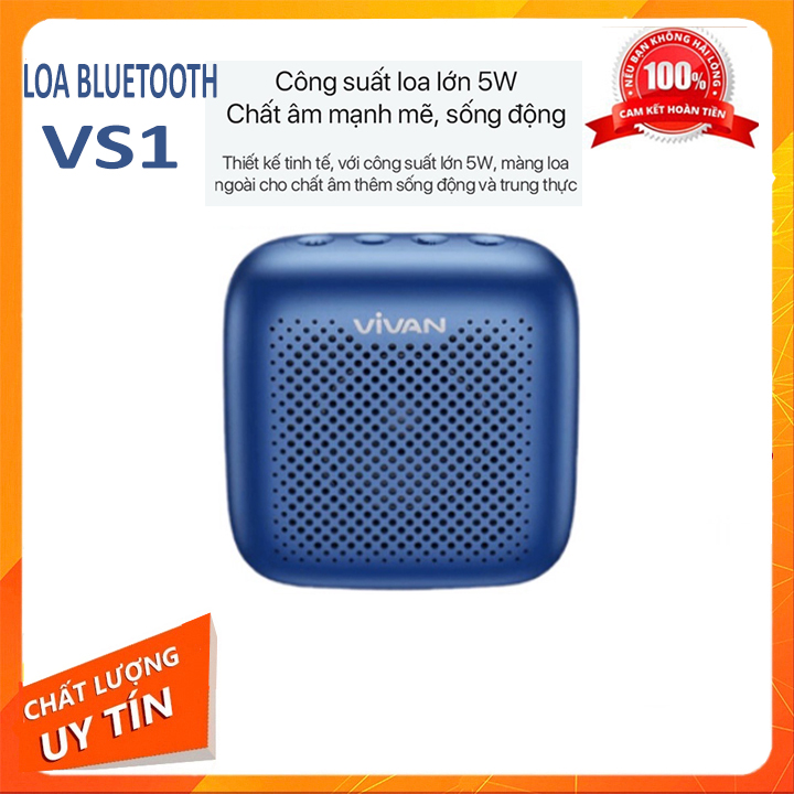 [Freeship] Loa TWS Bluetooth 5.0 VIVAN VS1 Chính Hãng- Chất Âm Tốt-  Bass Mạnh- Chống Nước IPX5 5W Thời Lượng Pin Dài Đến 10H